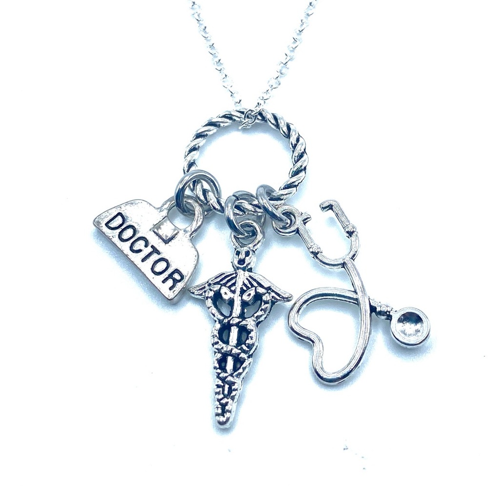 Silver Doctor Charm Necklace